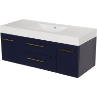 Szafka wisząca z umywalką granatowy mat 120/50C cm Belli Gold Gante