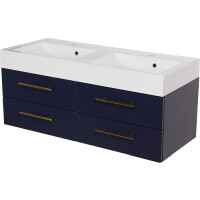 Szafka wisząca z umywalką granatowy mat 120/50/4 cm Belli Gold Gante