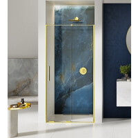 Smart Light Gold New Trendy złote drzwi prysznicowe wnękowe rozsuwane 100 cm EXK-4213