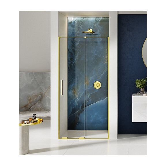 Smart Light Gold New Trendy złote drzwi prysznicowe wnękowe rozsuwane 100 cm EXK-4213