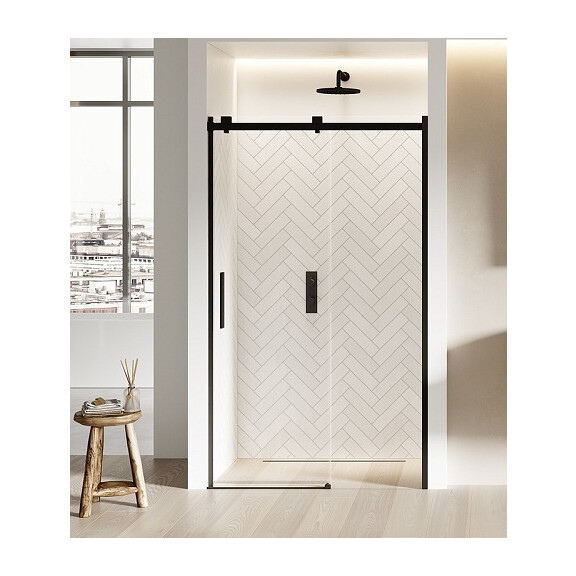 Softi Black New Trendy drzwi prysznicowe rozsuwane samodomykające do wnęki 110 cm EXK-3951