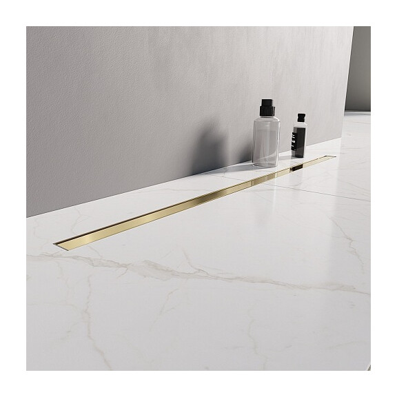 Visio Slim Gold New Trendy złoty odpływ liniowy 100 cm OL-0075 ruszt złoty polerowany