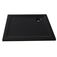 Mild Stone New Trendy B-0584 czarny brodzik prysznicowy kwadratowy 90x90 cm niski struktura kamienia