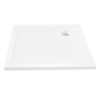 Mild Stone New Trendy B-0542 biały brodzik prysznicowy kwadratowy 90x90 cm niski struktura kamienia