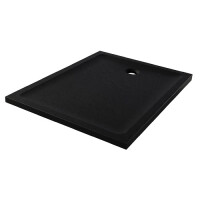 Czarny brodzik prysznicowy prostokątny 80x110 cm Mild Stone New Trendy B-0592 struktura kamienia