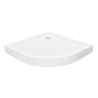 Biały brodzik prysznicowy półokrągły 80x80 cm struktura kamienia Mild Stone New Trendy B-0516