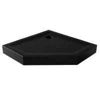 Czarny brodzik prysznicowy pięciokątny 80x80 cm struktura kamienia Mild Stone New Trendy B-0560