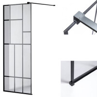 Czarna ścianka prysznicowa 120 cm SH05F szkło 8mm