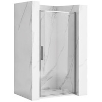 Srebrne drzwi prysznicowe uchylne 100 cm Rapid Swing Rea