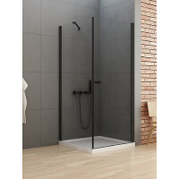 Czarna kabina prysznciowa 100x100 D-0232A/D-0116B New Soleo Black New Trendy