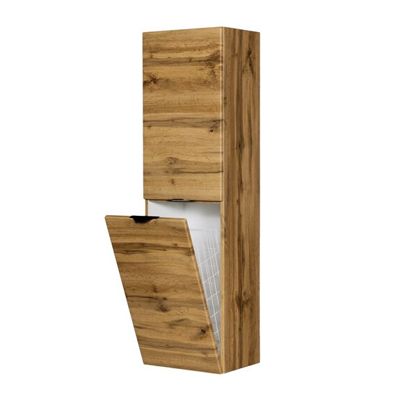 Słupek łazienkowy z koszem wiszący dąb naturalny 40x143,5 cm Victa Gante