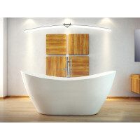 Wanna wolnostojąca z konglomeratu 160 cm + klik-klak chrom Viya Besco