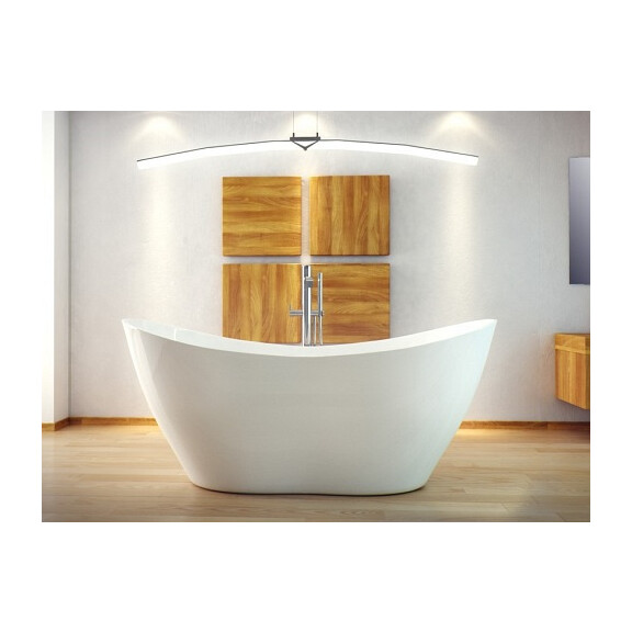Wanna wolnostojąca z konglomeratu 160 cm + klik-klak chrom Viya Besco