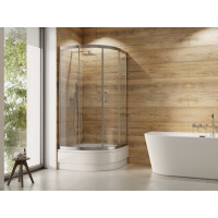 Kabina prysznicowa półokrągła szkło mleczne 90x90 165 cm Modern Besco