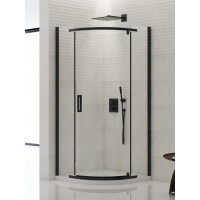 Kabina półokrągła 90x90 K-0469 New Komfort Black New Trendy