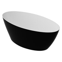 Czarno biała wanna wolnostojąca Marble+ Siena WW BCP