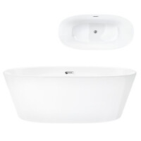 Wanna akrylowa, wolnostojąca Salina Corsan 160 cm korek klik-klak chrom