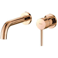 Bateria umywalkowa w kolorze miedzianym Lungo Gold Rose Rea