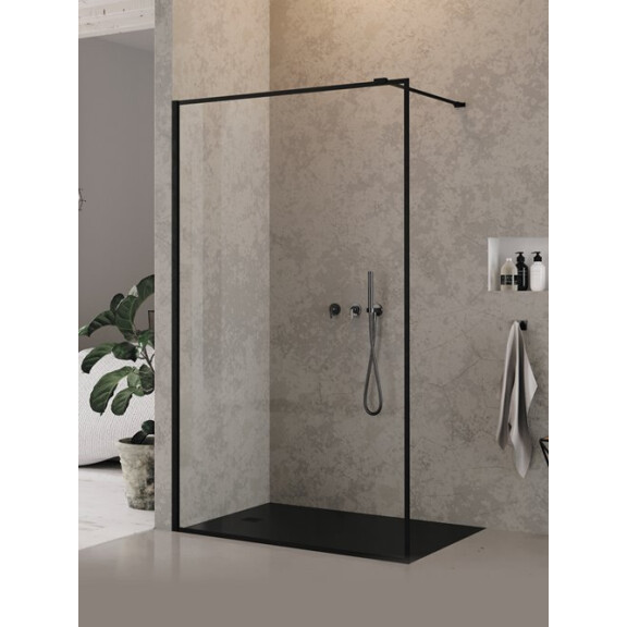 Czarna matowa ścianka prysznicowa 100 cm EXK-0107 New Modus Black New Trendy