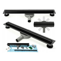 Cienki odpływ liniowy 60 cm Rea Pro Slim Czarny