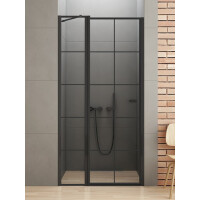 Czarne drzwi prysznicowe 90 cm lewe D-0279A-WK New Soleo Black New Trendy