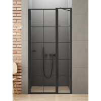 Czarne drzwi prysznicowe 90 cm prawe D-0293A New Soleo Black New Trendy