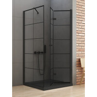 Kabina prysznicowa 90x90 prawa D-0290A/D-0121B New Soleo Black New Trendy