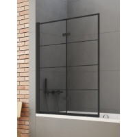 Czarny parawan nawannowy składany 100x140 cm lewy P-0049 New Soleo Black New Trendy