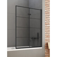 Czarny parawan nawannowy składany 100x140 prawy P-0050 New Soleo Black New Trendy