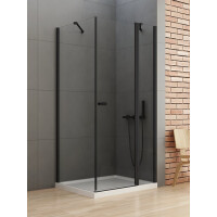 Czarna kabina prysznicowa prostokątna 90x80 K-0541 New Soleo Black New Trendy