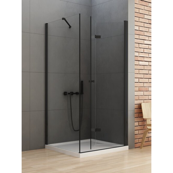 Kabina kwadratowa 80x80 prawa D-0238A/D-0114B New Soleo Black New Trendy