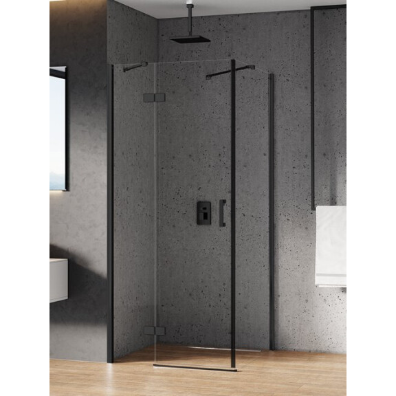 Kabina prysznicowa kwadratowa 90x90 lewa D-0203A/D-0111B New Renoma Black New Trendy