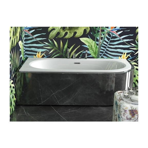 Wanna do zabudowy Avita Slim+ Besco lewa 180x80 cm komplet syfon+ przelew chrom