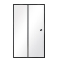 Czarne drzwi prysznicowe przesuwne 130 cm Duo Slide Black Besco