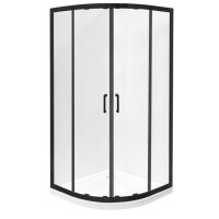 Czarna kabina prysznicowa półokrągła 80x80 Modern Black Besco