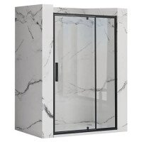 Drzwi prysznicowe z czarnym profilem 120 cm Rapid Swing Rea