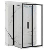 Czarna kabina prysznicowa przyścienna 100x100 Rapid Fold Rea