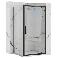 Czarna kabina prysznicowa, narożna 70x80 Rapid Swing Rea