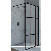 Ścianka prysznicowa 120 cm czarne szprosy BK251T12A6 Nero