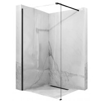 Czarna ścianka prysznicowa walk-in 110 cm Aero Black Mat Rea