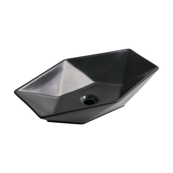 Czarna umywalka nablatowa 58 cm KR-570 BLM Kerra
