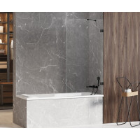 Czarny parawan wannowy 80x150 EXK-1979 Avexa Black