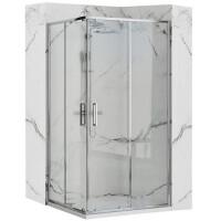 Kabina prysznicowa 100x80, srebrne profile Punto Rea