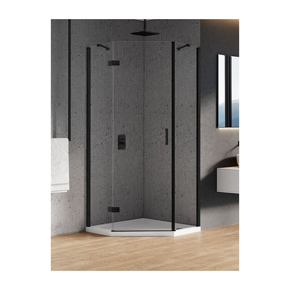 Kabina pięciokątna 80x80 lewa K-0665 New Azura Black New Trendy