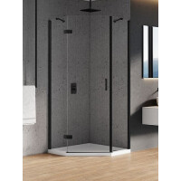 Kabina pięciokątna 90x90 lewa K-0667 New Azura Black New Trendy