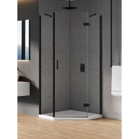 Kabina pięciokątna 90x90 prawa K-0668 New Azura Black New Trendy
