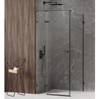 Czarna kabina prysznicowa lewa 80x80 EXK-1562 Avexa Black New Trendy