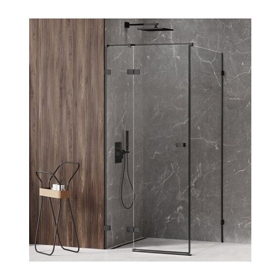 Czarna kabina prysznicowa lewa 80x120 EXK-1570 Avexa Black New Trendy
