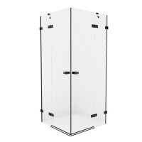 Czarna kabina prysznicowa drzwi uchylne podwójne 120x90 EXK-1621 Avexa Black New Trendy