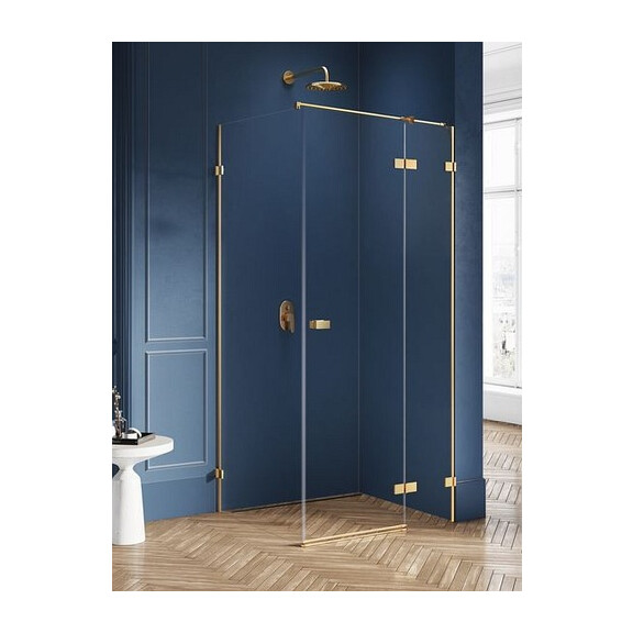 Złota szczotkowana kabina prysznicowa prawa 100x110 EXK-1761 Avexa Gold Brushed New Trendy